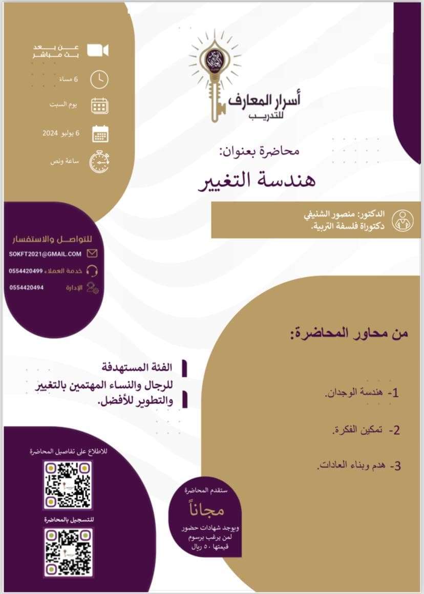 محاضرة هندسة التغيير للدكتور منصور الشنيفي
